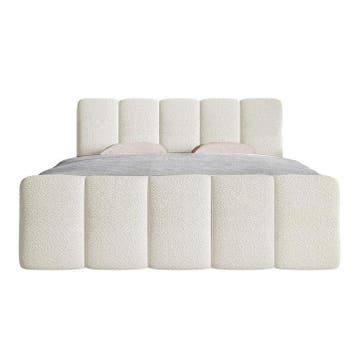 Boxspringbed Manitoba - Bouclé stof - 180 x 200 cm - Crème, Verzenden, Nieuw