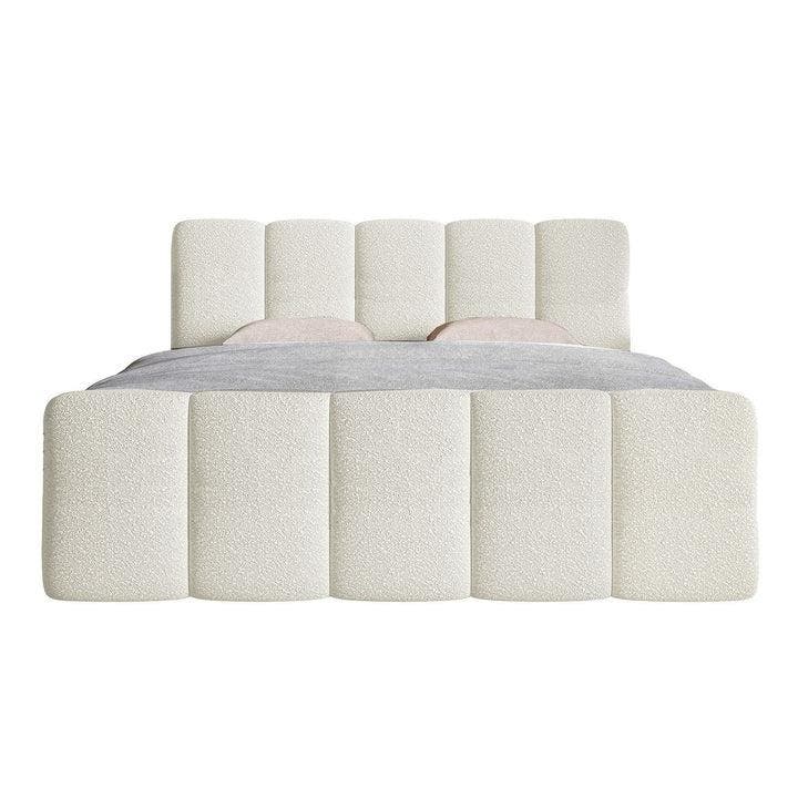 Boxspringbed Manitoba - Bouclé stof - 180 x 200 cm - Crème, Huis en Inrichting, Slaapkamer | Boxsprings, Nieuw, Verzenden