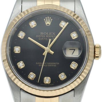 Rolex - Datejust mens watch 10P diamond - 16233G(W) - Heren, Nieuw