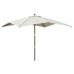 Houten Parasol 300cm | Massief Hout | Laatste Stuk!, Tuin en Terras, Parasols, Kantelbaar, Nieuw, Ophalen of Verzenden, Stokparasol