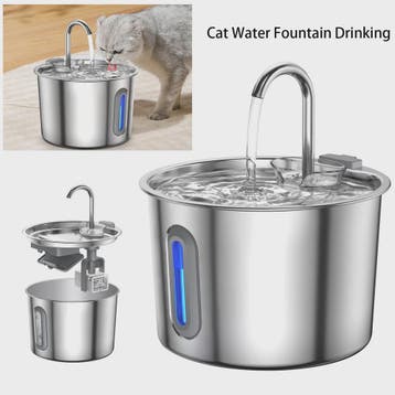 RVS Katten Drinkfontein 2.2L - Vaatwasserbestendig & Stille