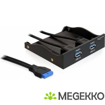 Delock 61896 USB 3.0 voorpaneel 2 poorten met interne, Verzenden, Nieuw, DeLock