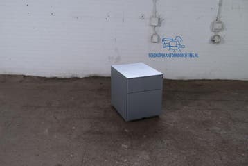 Ladeblok grijs verrijdbaar 2 lades met archief en pennenlade, Huis en Inrichting, Overige materialen, Minder dan 50 cm, Gebruikt