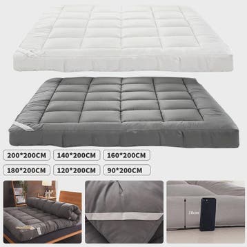 Dikke Matras Topper - Zacht 3D Vezel Kussen met Antislip Ban, Verzenden, Nieuw