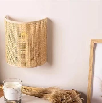 Rotan Wandlamp –Boho Sfeerverlichting voor Slaapkamer en Woo, Verzenden, Nieuw