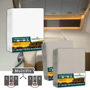 Textielpakket  4 delig met midden matras -2 hoeslakenset(4, Eenpersoons, Verzenden, Nieuw, Wit
