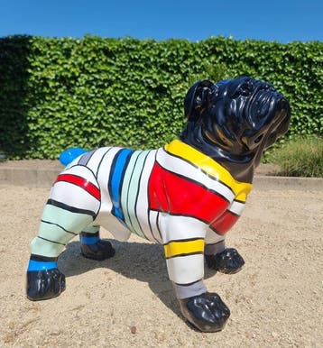sculptuur, Xl bulldog - 48 cm - Hars, glasvezel