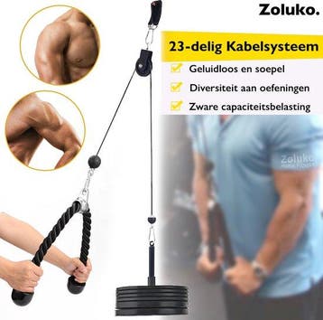 2dekans | Zoluko Home Fitness Kabelsysteem 23-delige set -, Ophalen of Verzenden, Zo goed als nieuw