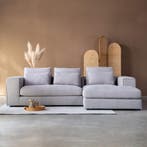 *WOONWINKEL* Hoekbank Met Divan Hoek Rechts Lichtgrijs, Verzenden, Nieuw