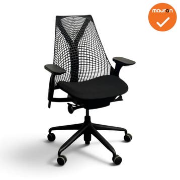 Herman Miller - Sayl - Zwart - Zwart voetkruis, Werkplek, Ophalen of Verzenden, Gebruikt, Stoel