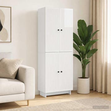 vidaXL Kastenset 2 pcs Hoogglans Wit 66 x 34,5 x 90 cm, Verzenden, Nieuw