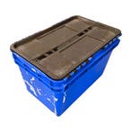 Distributiebak, 600x400x374 mm, euronorm, blauw kunststof,, Gebruikt, 40 tot 60 cm, 50 tot 75 cm, Bak of Kist