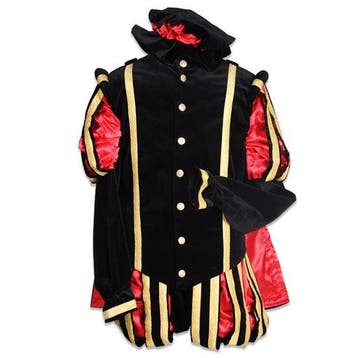 Piet Polyester Granada Luxe Zwart-Rood - M, Verzenden, Nieuw
