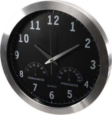 2dekans | Perel Wandklok, rond, analoog, 35,5 cm,, Ophalen of Verzenden, Zo goed als nieuw