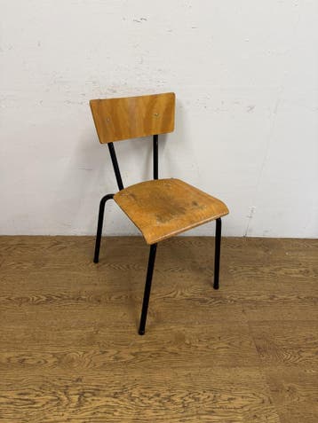 Gebruikte Schoolstoel - S4296 Vintage/Café, Huis en Inrichting, Stoelen, Ophalen, Nieuw