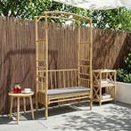 vidaXL Tuinboog met Bank Naturel 115 x 50 x 205 cm Bamboe, Verzenden, Nieuw