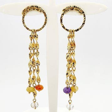 Oorbellen - 18 karaat Geel goud Quartz, Sieraden, Tassen en Uiterlijk, Oorbellen, Nieuw