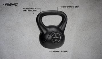 Avento Kettlebell - 16 kg - Zwart, Ophalen of Verzenden, Zo goed als nieuw, Avento