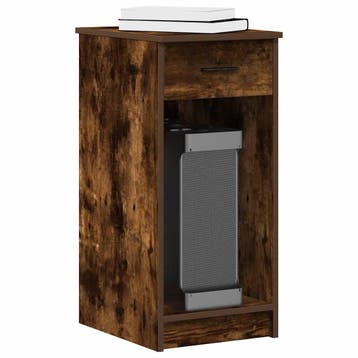 vidaXL Computertorenstandaard met lade 35x45x77 cm gerookt, Huis en Inrichting, Verzenden, Nieuw