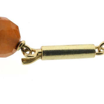 Gouden armband met carneool (Schakelarmband), Gebruikt, Ophalen of Verzenden, Met edelsteen, Goud
