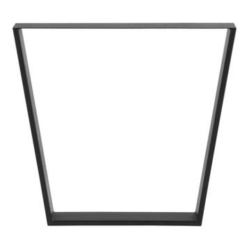 Trapeziumpoot tafelpoot 75-55x72 cm set van 2 zwart mat, Verzenden, Nieuw