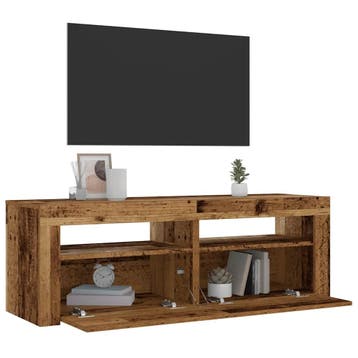 vidaXL Nachtkastjes 2 st met LEDs 60x35x40 cm oud, Huis en Inrichting, Minder dan 45 cm, Verzenden, Nieuw, Minder dan 55 cm