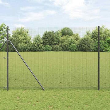 vidaXL gelast draadhek met grondbevestiging 50 x 1,4 m Grijs, Verzenden, Nieuw, IJzer