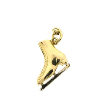 Bicolor gouden hanger van een schaats (Hanger of bedel), Sieraden, Tassen en Uiterlijk, Ophalen of Verzenden, Gebruikt, Goud, Overige merken