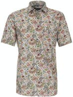 Casa Moda Gebloemd Korte Mouw Overhemd 834064400-300 Groen, Verzenden, Nieuw, Groen