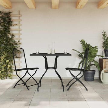 vidaXL 3-delige Tuinset metaal gaas antracietkleurig, 2 zitplaatsen, Overige materialen, Verzenden, Nieuw