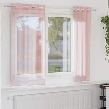 vidaXL Gordijnen voile met doorvoertules 2 st 140x175 cm, Verzenden, Nieuw