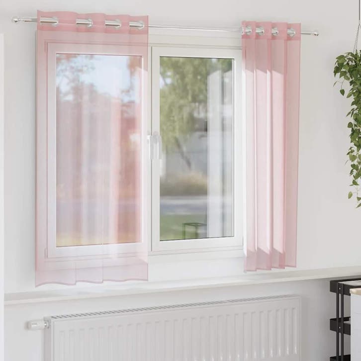vidaXL Gordijnen voile met doorvoertules 2 st 140x175 cm, Huis en Inrichting, Stoffering | Gordijnen en Lamellen, Nieuw, Verzenden