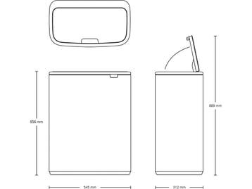 Brabantia Bo Touch Bin - Prullenbak - 60 liter - Soft Beige, Verzenden, Zo goed als nieuw