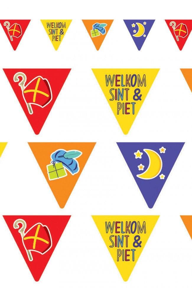 Vlaggenlijn Welkom Sint en Piet Dubbelzijdig, Diversen, Sinterklaas, Verzenden