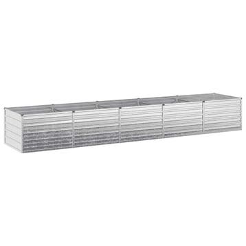 vidaXL Verhoogd Tuinbed Zilverkleurig 400 x 80 x 55 cm, Verzenden, Nieuw, Metaal, 60 tot 100 cm