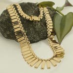 Gouden Cleopatra collier (Ketting), Sieraden, Tassen en Uiterlijk, Kettingen, Ophalen of Verzenden, Gebruikt, Overige kleuren