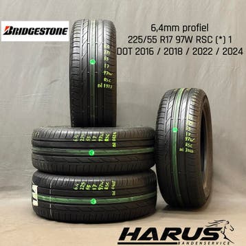 225/55/17 97W RSC Bridgestone zomerbanden 6,4mm profiel 4X, Auto-onderdelen, Gebruikt, 17 inch, Ophalen of Verzenden, Band(en)