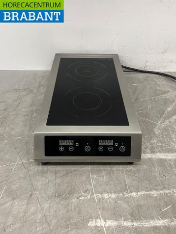 RVS Dubbele Inductieplaat 2 x 3,5 kW 400V Horeca, Ophalen of Verzenden, Gebruikt