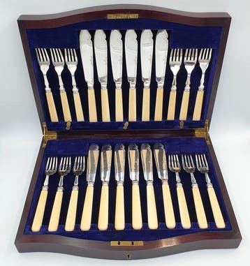 Thomas Turner & Co - Visbestekset (24) - .925 zilver