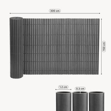 Flexibele tuinscherm Hidden balkonscherm PVC 150x300 cm grij, Verzenden, Nieuw