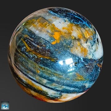 Gepolijste Blauwe Pietersietbol uit Namibië - Hoogte: 65 mm