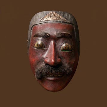 Oude Balinese Topeng Keras dansmasker – echt haar en