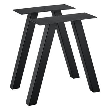 Stalen A tafelpoot set van 2 meubelpoot 40x12x40 cm zwart, Verzenden, Nieuw
