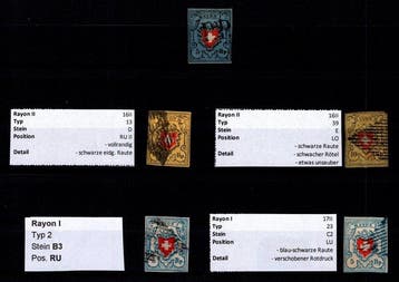 Zwitserland 1850/1854 - CH - Rayon - kleine samenstelling, Gestempeld