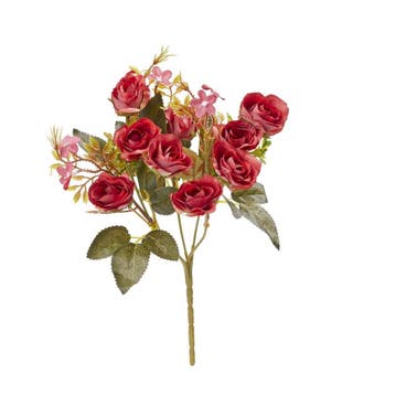 Kunst Rozenstruik 10 Bloemen Rood 30cm**, Verzenden, Nieuw
