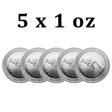 Australië. 1 Dollar 5 x 1 oz $1 AUD Australian Silver