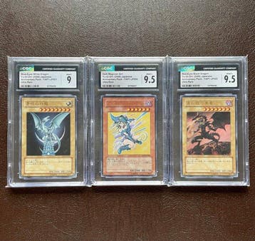 Konami - 3 Graded card - Yu-Gi-Oh! - Blue-Eyes White Dragon, Verzamelen, Nieuw
