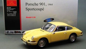 CMC 1:18 - Modelauto - Porsche 901 Sportcoupé (1964) Yellow, Hobby en Vrije tijd, Nieuw