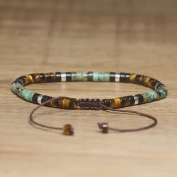 Natuurlijke Kralen Armband Dames - Tijgeroog, Onyx & Afrikaa, Sieraden, Tassen en Uiterlijk, Verzenden, Nieuw