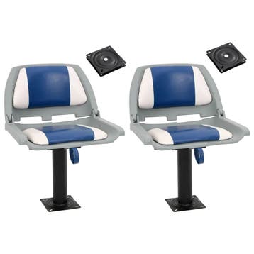 vidaXL Bootstoelen 2 st met poot 360° draaibaar, Watersport en Boten, Verzenden, Nieuw